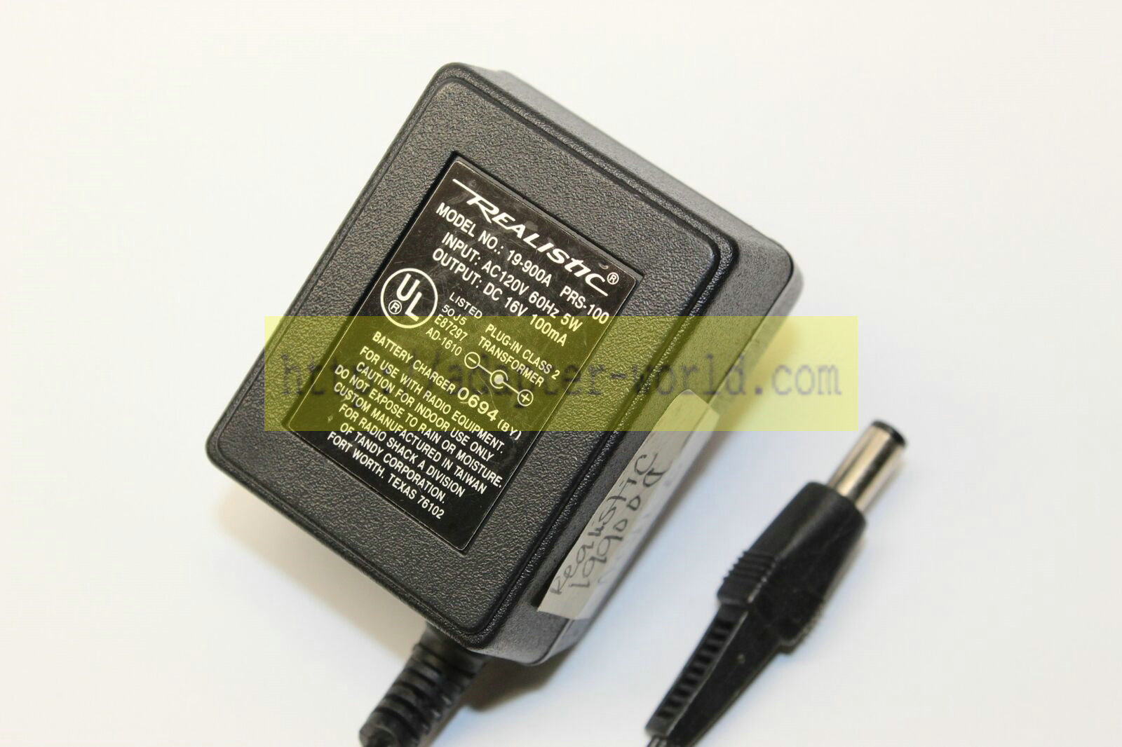*Brand NEW* Realistic 19-900A Battery Charger DC 16V 100mA Transformer Adapter Power Supply